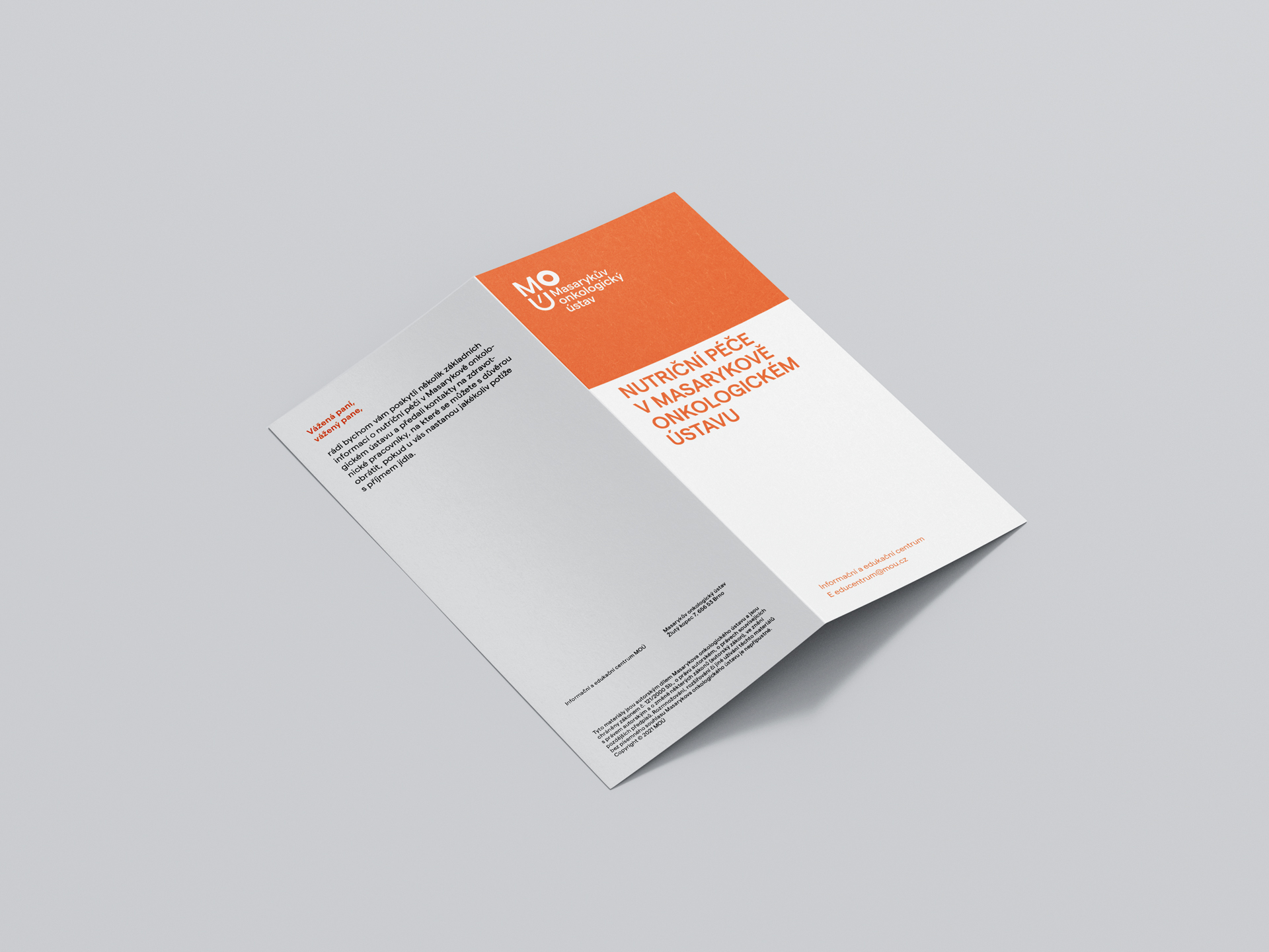 Ukázka grafické podoby letáku pro Masarykův onkologický ústav